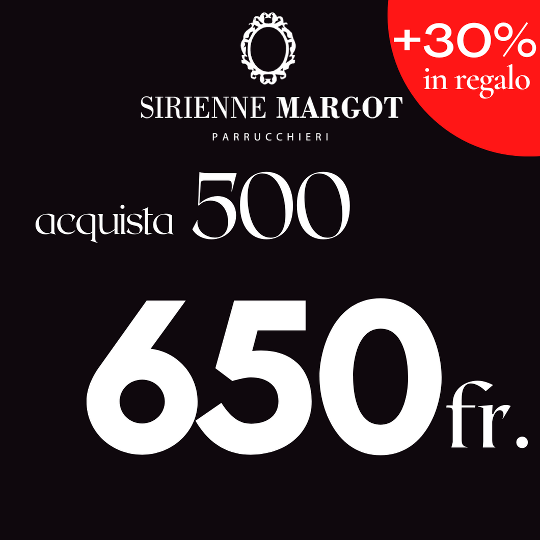 BUONO REGALO CAPELLI da 500 Chf (+150 Chf in REGALO)